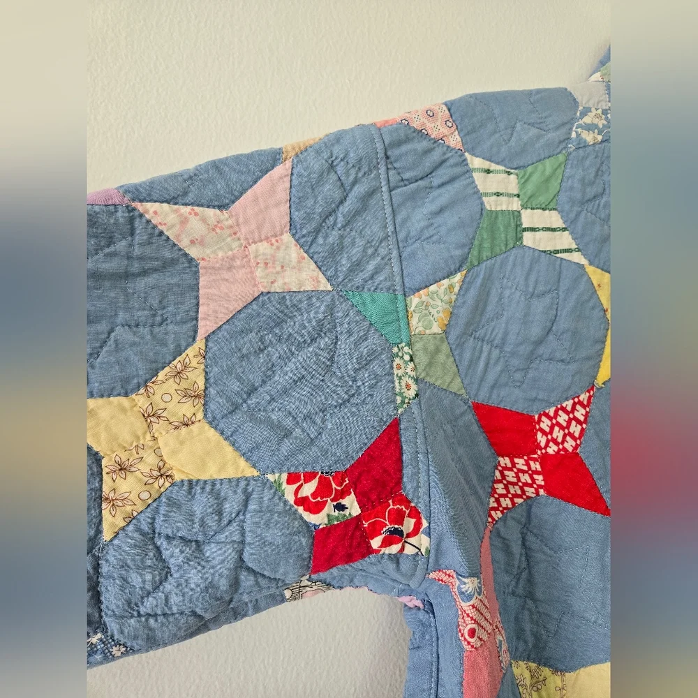 NWOT Vintage Quilt Coat Upcycled Patchwork Quilted Jacket - Picture 3 of 7